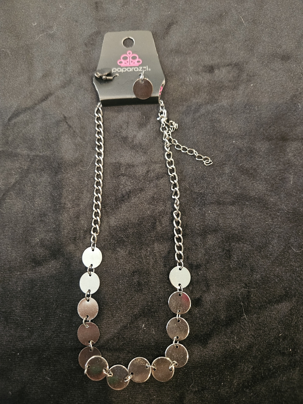 paparazzi Silver Linked Disc Necklace
